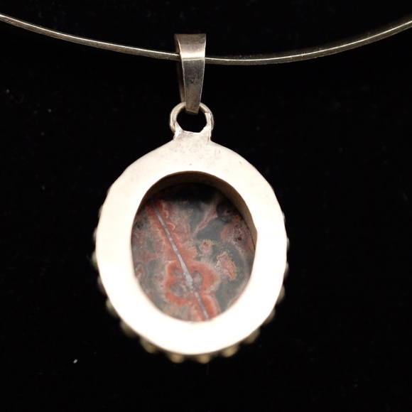 Vintage Leopard Jasper Pendant with intricate Sterling Silver - Picture 5 of 9